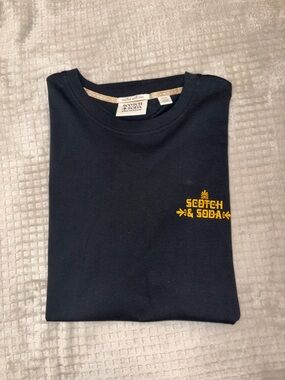Scotch & Soda Black Tee with Yellow Logo